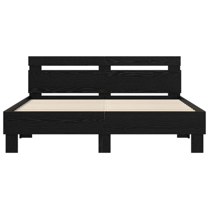Struttura del letto Rovere Nero 120 x 200 cm Legno multistrato | homemem39
