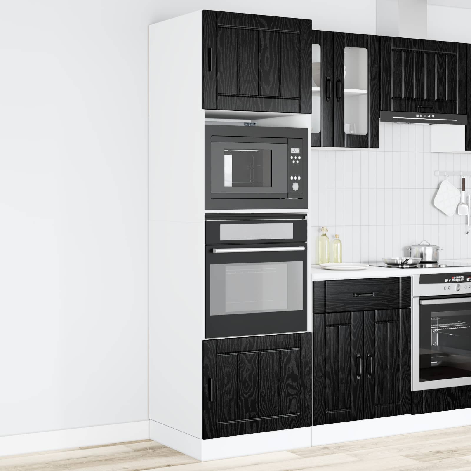 Pannello lavastoviglie Rovere Nero 60 x 57 x 207 cm | homemem39
