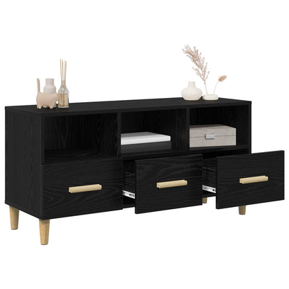 Mobile TV Rovere Nero 102 x 36 x 50 cm Legno multistrato | homemem39