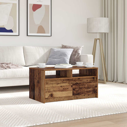 Tavolino da salotto con cassetto Legno vecchio 90 x 50 x 45 cm | homemem39