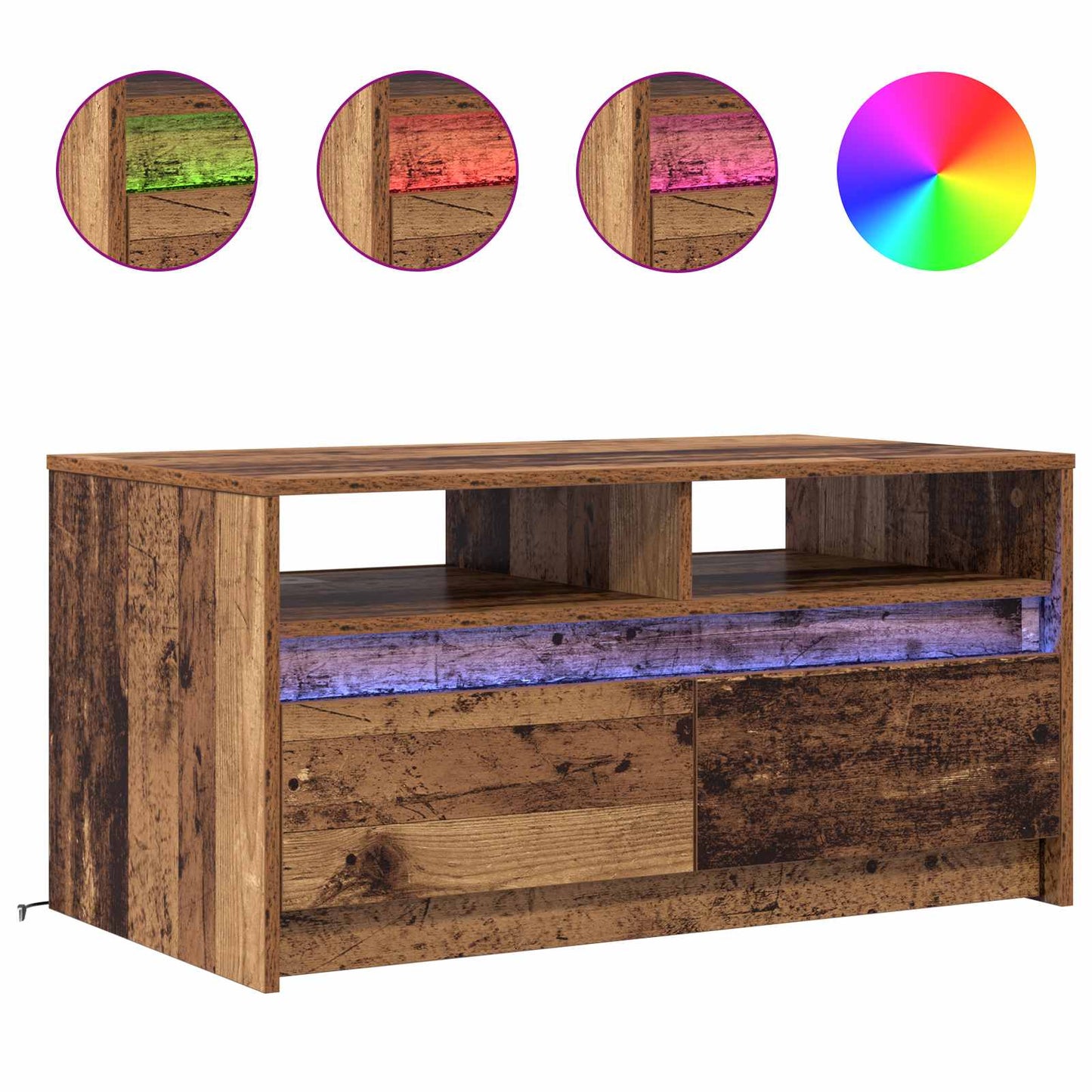 Tavolino da salotto con cassetto Legno vecchio 90 x 50 x 45 cm | homemem39