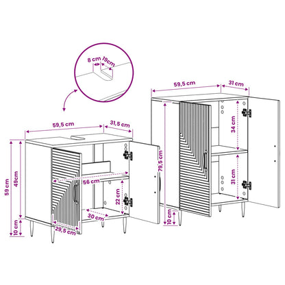 Set di Armadi da Bagno da 2 Pezzi HAARLEM Sonoma grigio