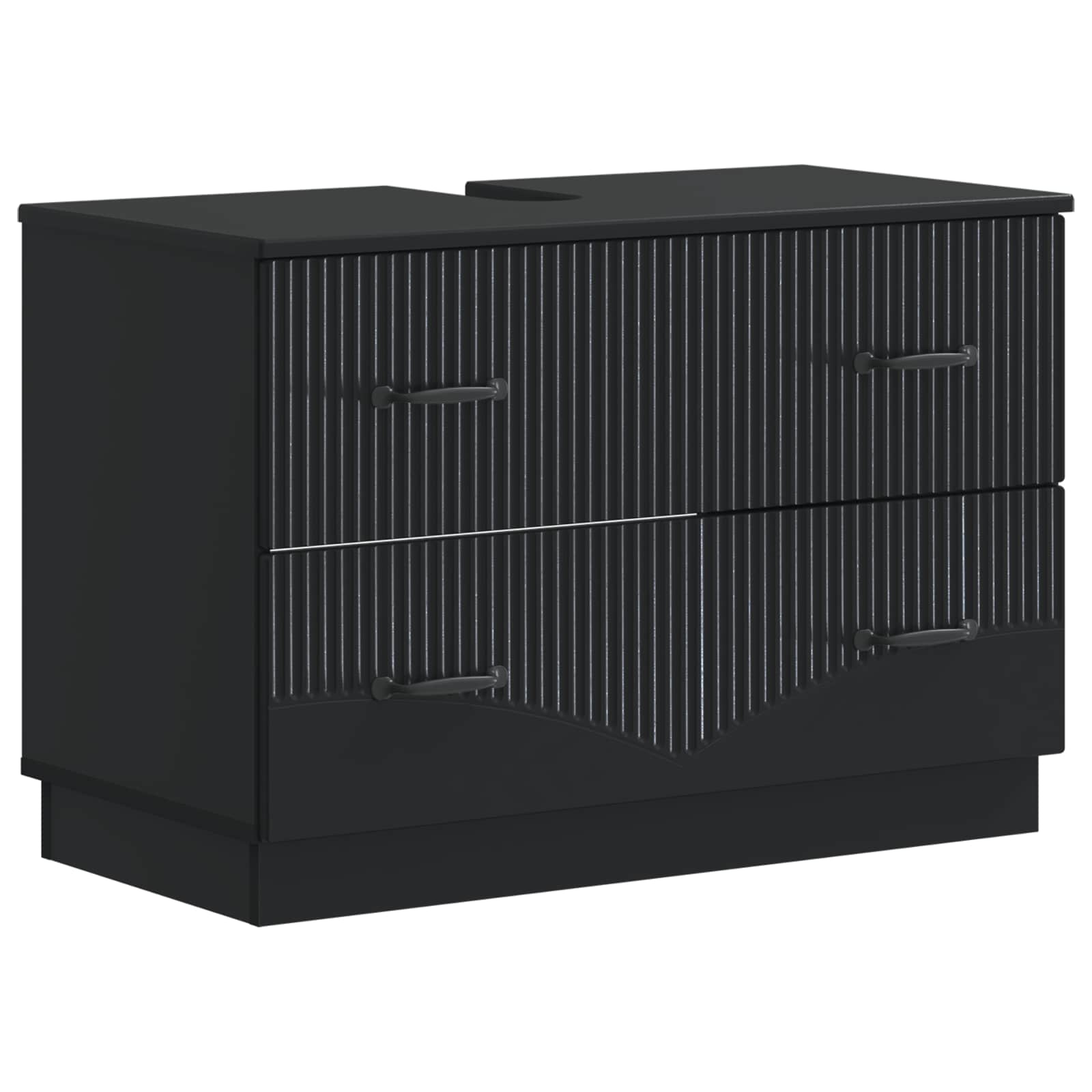 Set di Armadi da Bagno da 2 Pezzi HOORN Nero | homemem39