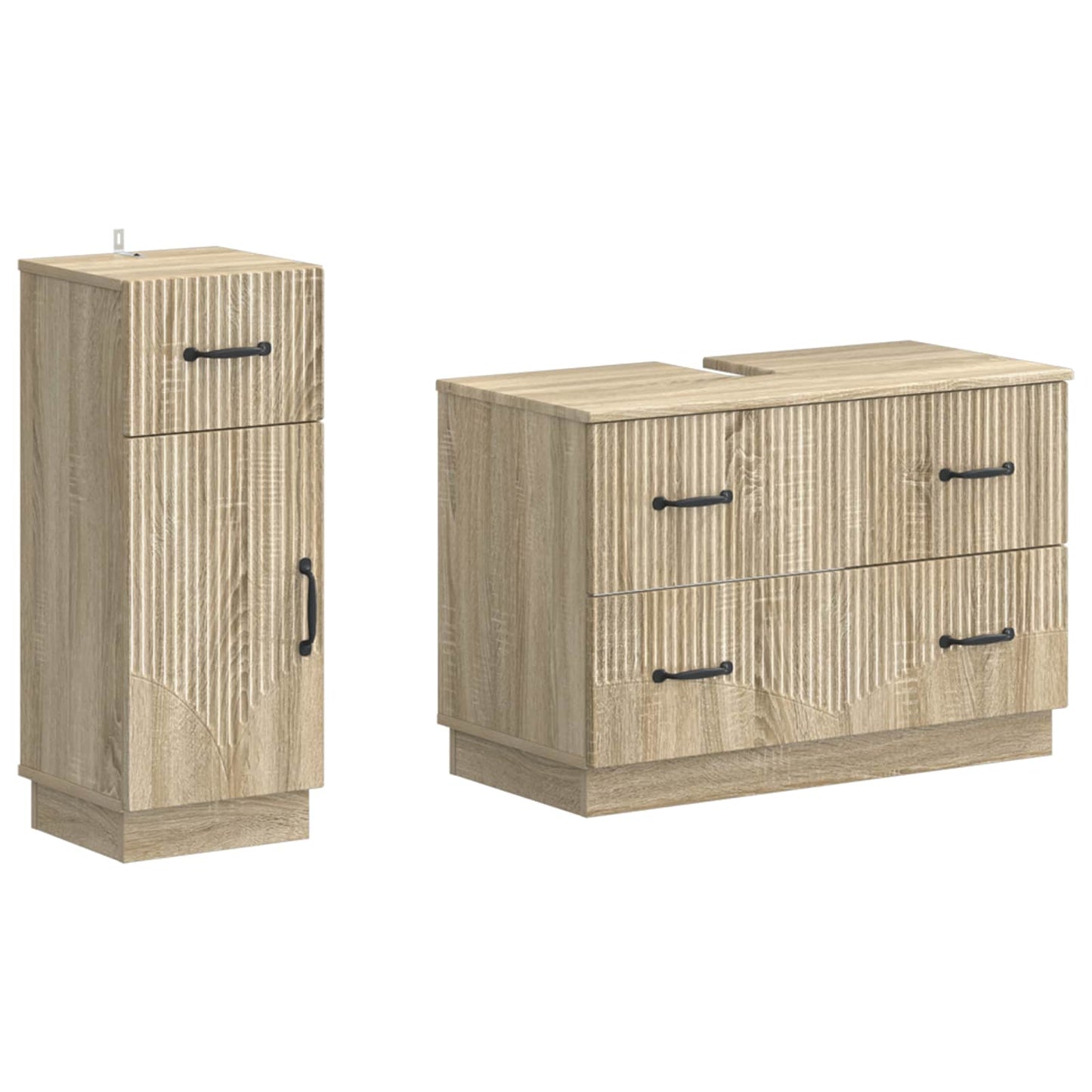Set di Armadi da Bagno da 2 Pezzi HOORN Rovere Sonoma | homemem39