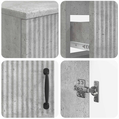 Set di Armadi da Bagno da 2 Pezzi HOORN Grigio Cemento | homemem39