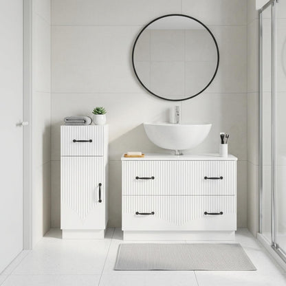 Set di Armadi da Bagno da 2 Pezzi HOORN Bianco Lucido