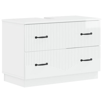 Set di Armadi da Bagno da 2 Pezzi HOORN Bianco Lucido | homemem39