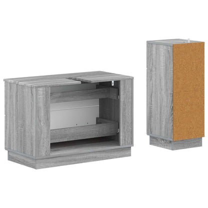 Set di Armadi da Bagno da 2 Pezzi HOORN Sonoma grigio | homemem39