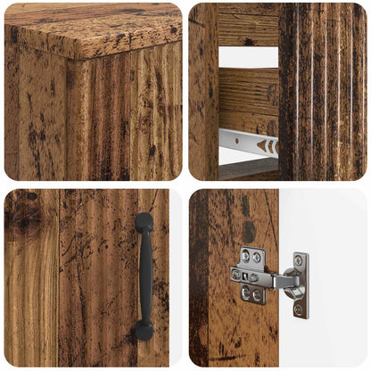 Set di Armadi da Bagno da 2 Pezzi HOORN Legno antico | homemem39
