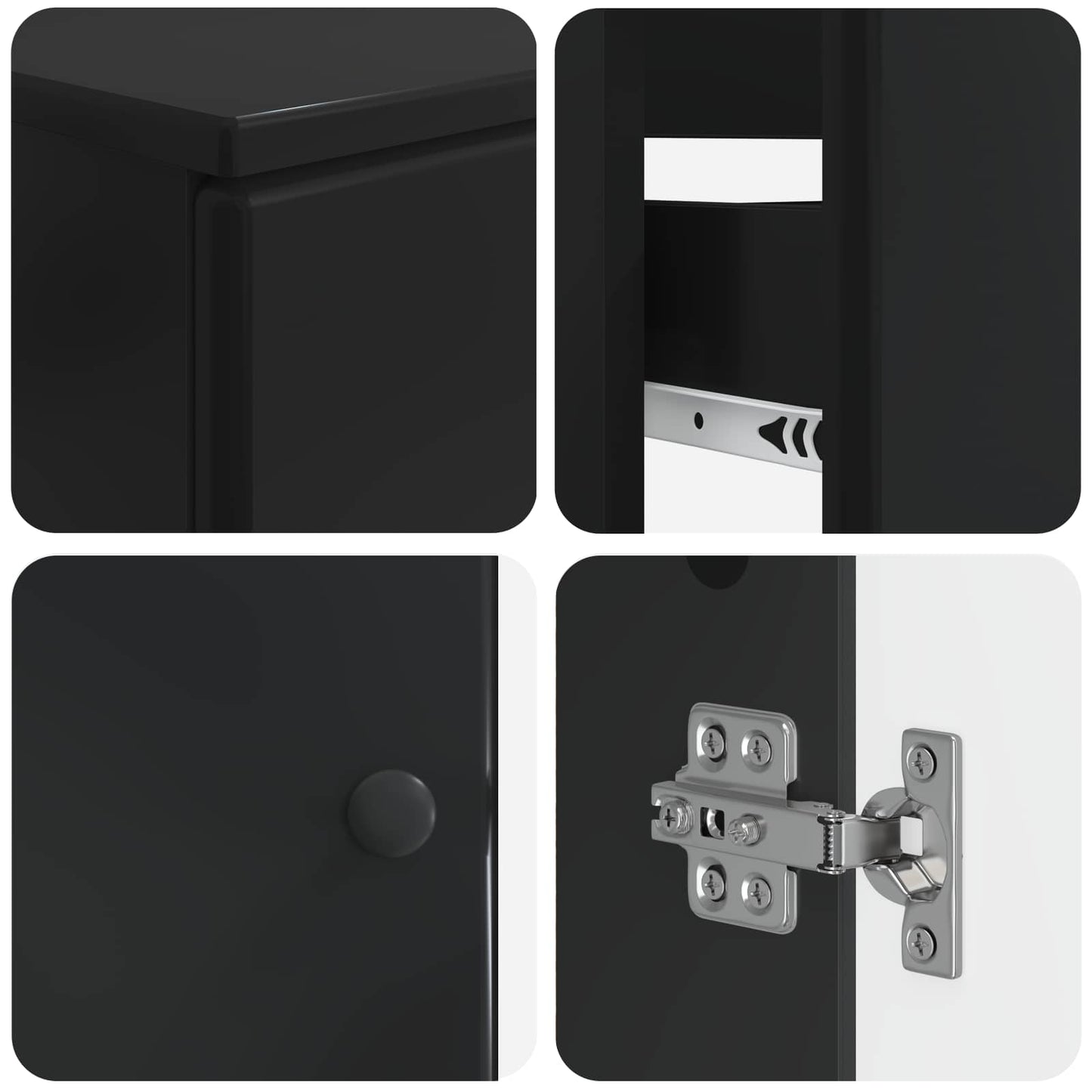 Set di Armadi da Bagno da 2 Pezzi BREDA Nero | homemem39