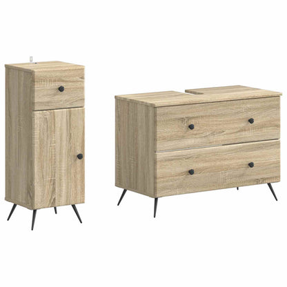 Set di Armadi da Bagno da 2 Pezzi BREDA Rovere Sonoma | homemem39