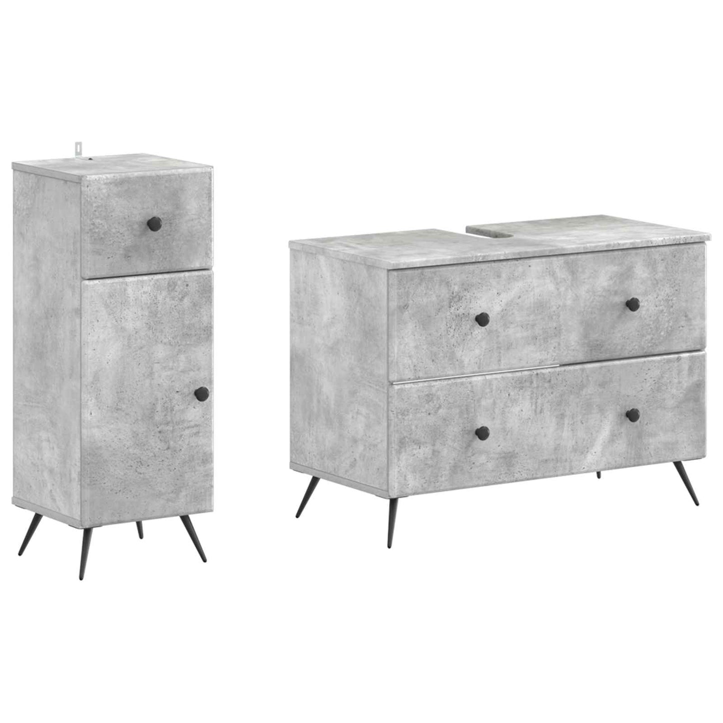 Set di Armadi da Bagno da 2 Pezzi BREDA Grigio Cemento