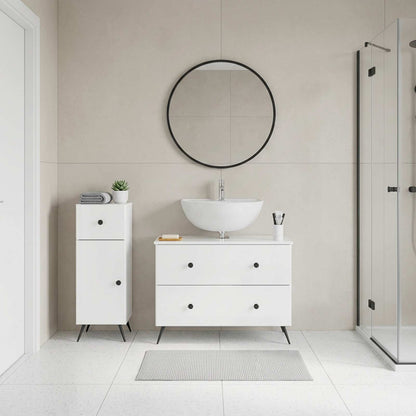 Set di Armadi da Bagno da 2 Pezzi BREDA Bianco Lucido