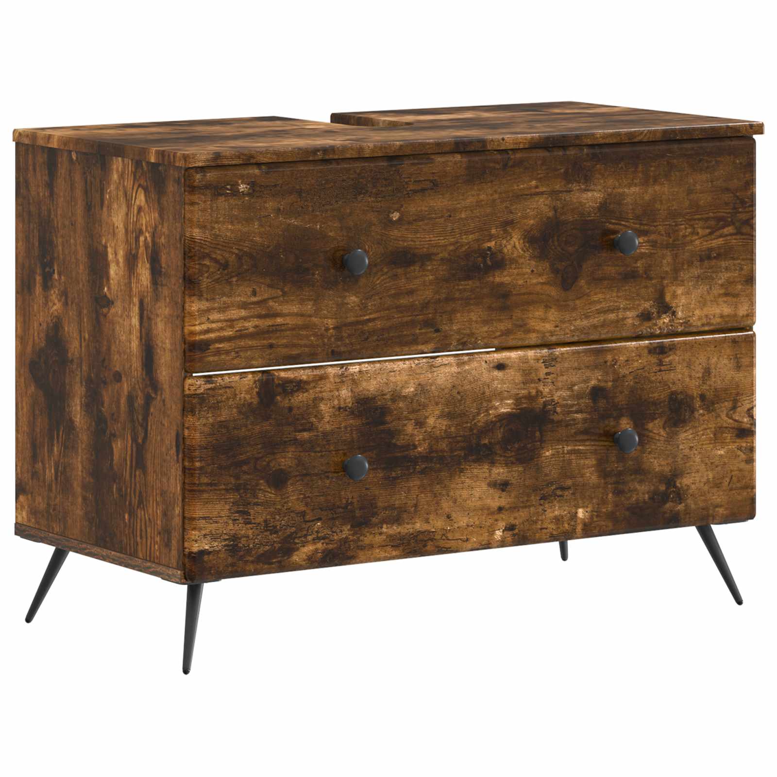 Set di Armadi da Bagno da 2 Pezzi BREDA Rovere Fumo | homemem39