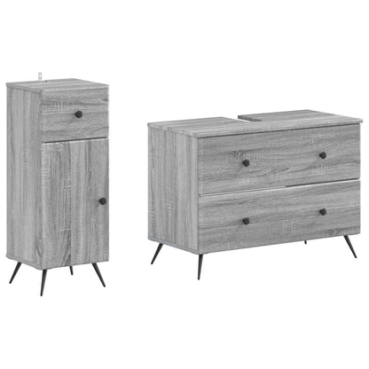 Set di Armadi da Bagno da 2 Pezzi BREDA Sonoma grigio | homemem39