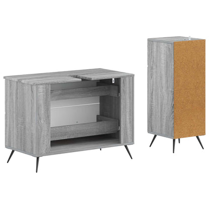 Set di Armadi da Bagno da 2 Pezzi BREDA Sonoma grigio