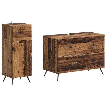Set di Armadi da Bagno da 2 Pezzi BREDA Legno antico