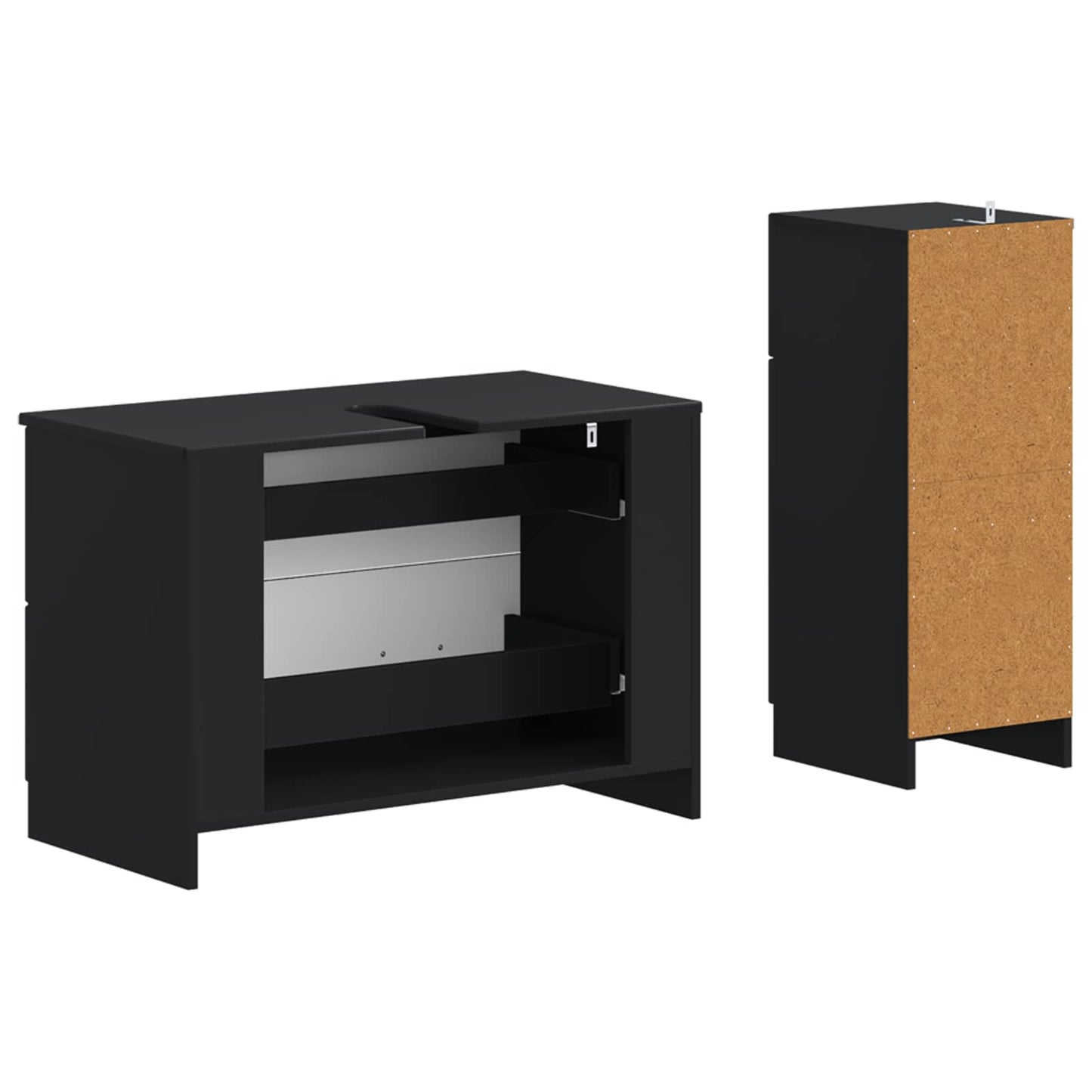 Set di Armadi da Bagno da 2 Pezzi UTRECHT Nero | homemem39