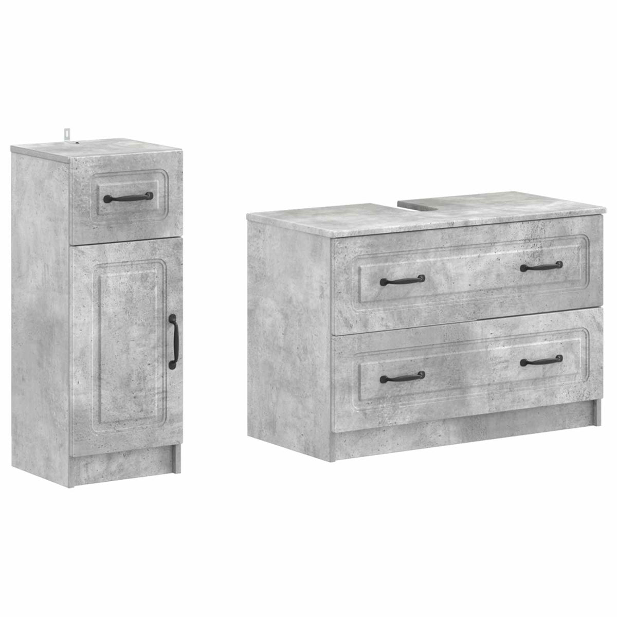 Set di Armadi da Bagno da 2 Pezzi UTRECHT Grigio Cemento