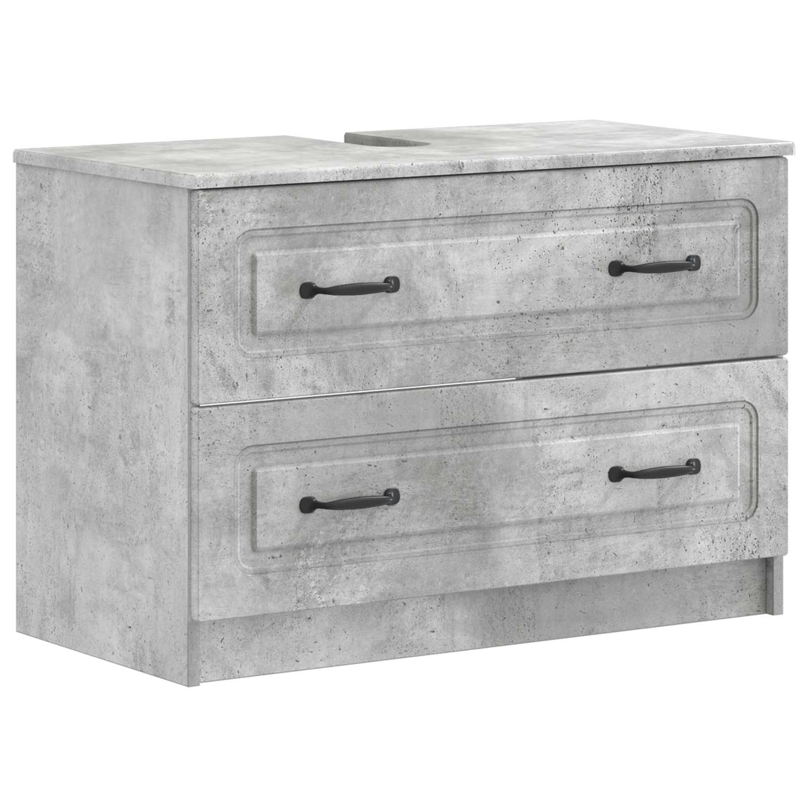 Set di Armadi da Bagno da 2 Pezzi UTRECHT Grigio Cemento | homemem39