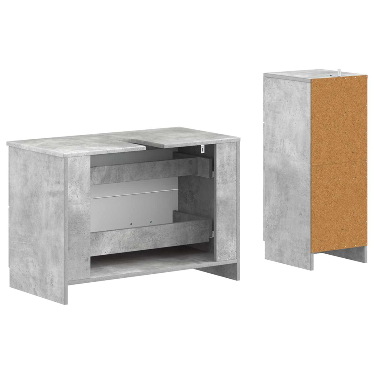Set di Armadi da Bagno da 2 Pezzi UTRECHT Grigio Cemento