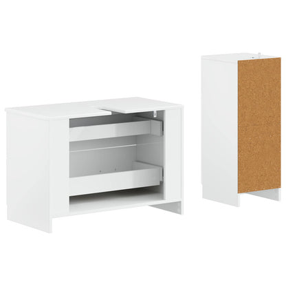 Set di Armadi da Bagno da 2 Pezzi UTRECHT Bianco Lucido