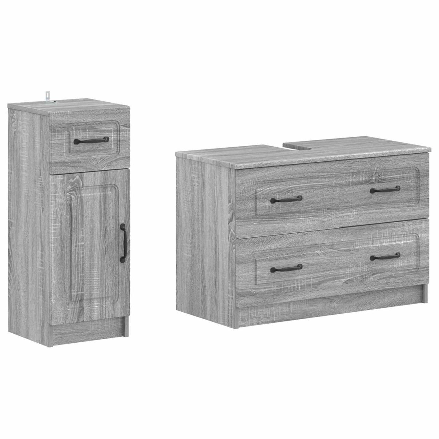 Set di Armadi da Bagno da 2 Pezzi UTRECHT Sonoma grigio | homemem39