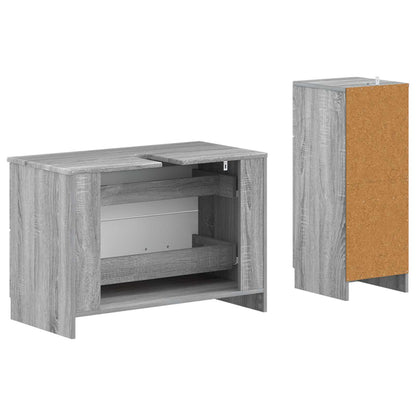 Set di Armadi da Bagno da 2 Pezzi UTRECHT Sonoma grigio | homemem39