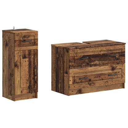 Set di Armadi da Bagno da 2 Pezzi UTRECHT Legno antico | homemem39