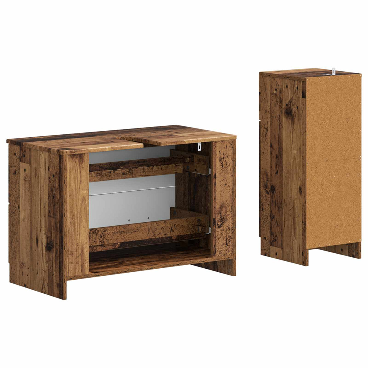 Set di Armadi da Bagno da 2 Pezzi UTRECHT Legno antico
