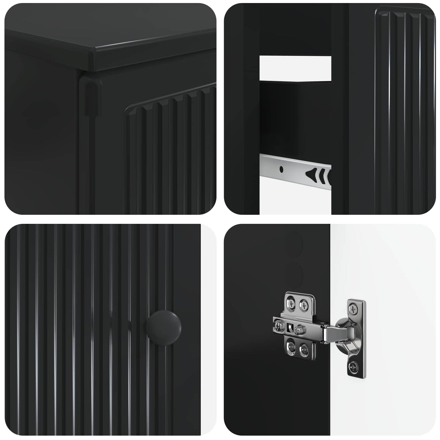 Set di armadietti da bagno in 3 pezzi EDE Nero