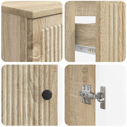 Set di armadietti da bagno in 3 pezzi EDE Rovere Sonoma
