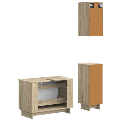 Set di armadietti da bagno in 3 pezzi EDE Rovere Sonoma