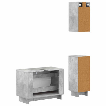 Set di armadietti da bagno in 3 pezzi EDE Grigio Cemento