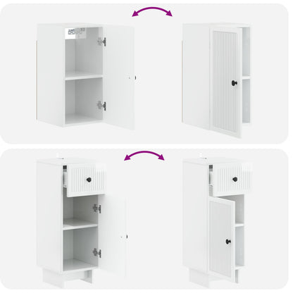 Set di armadietti da bagno in 3 pezzi EDE Bianco Lucido
