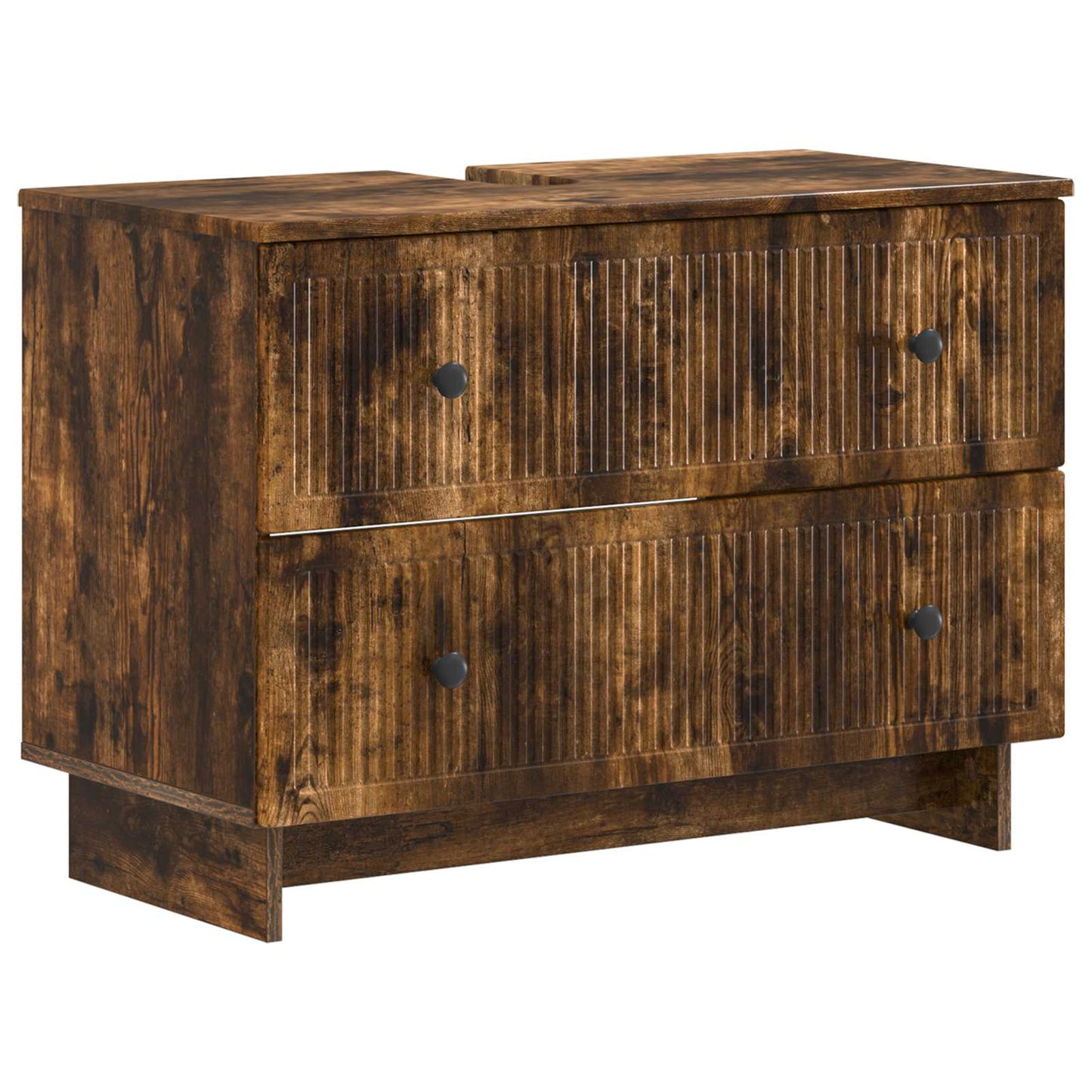 Set di armadietti da bagno in 3 pezzi EDE Rovere Fumo