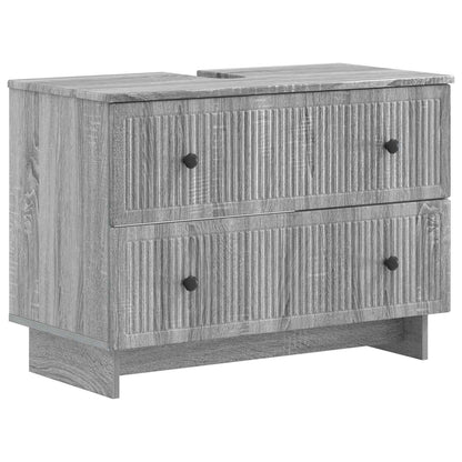 Set di armadietti da bagno in 3 pezzi EDE Sonoma grigio