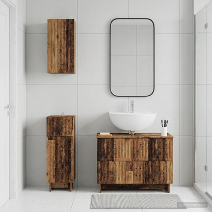 Set di armadietti da bagno in 3 pezzi EDE Legno antico
