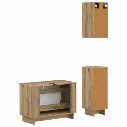 Set di armadietti da bagno in 3 pezzi EDE Rovere Artigianale