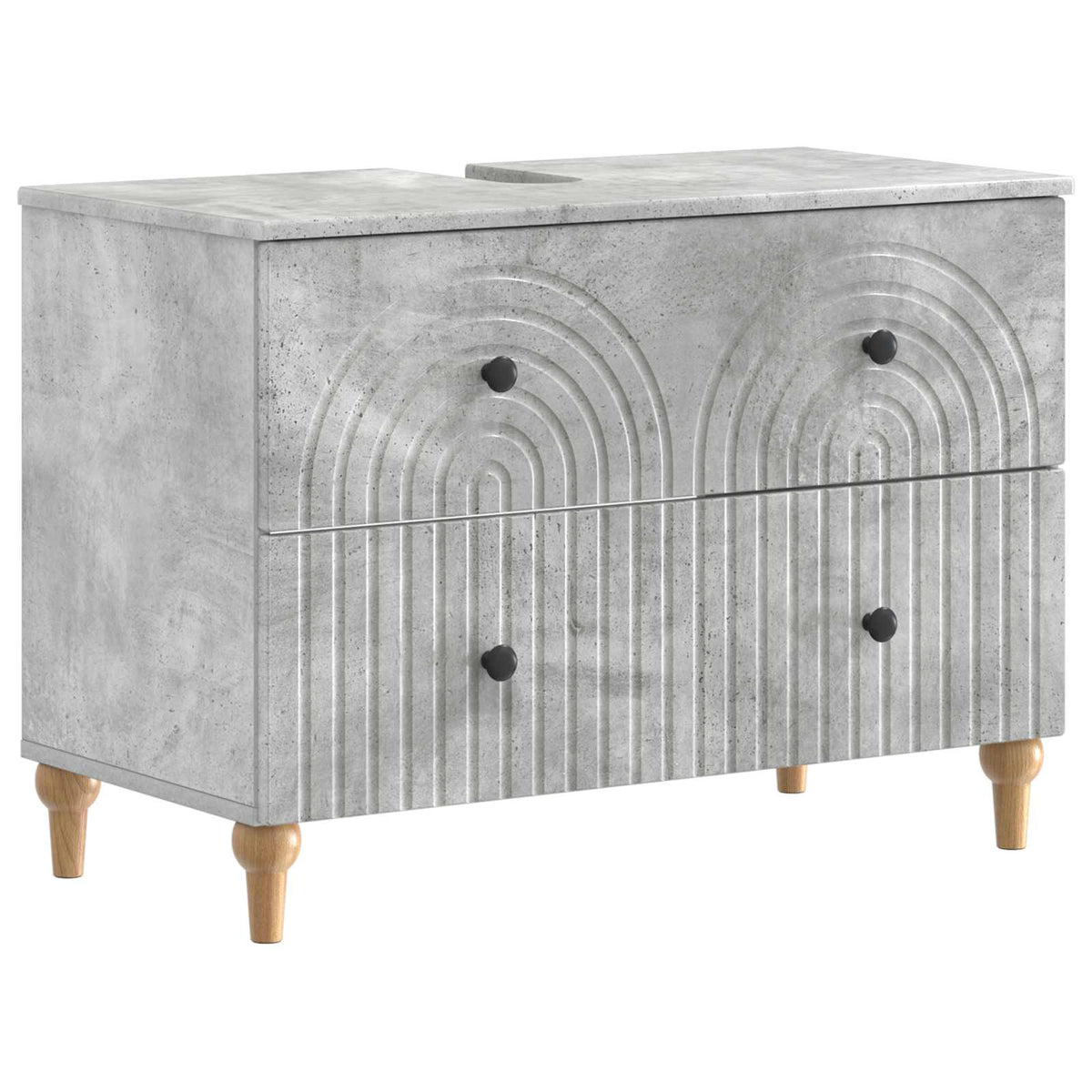Set di armadietti da bagno in 3 pezzi ALKMAAR Grigio Cemento