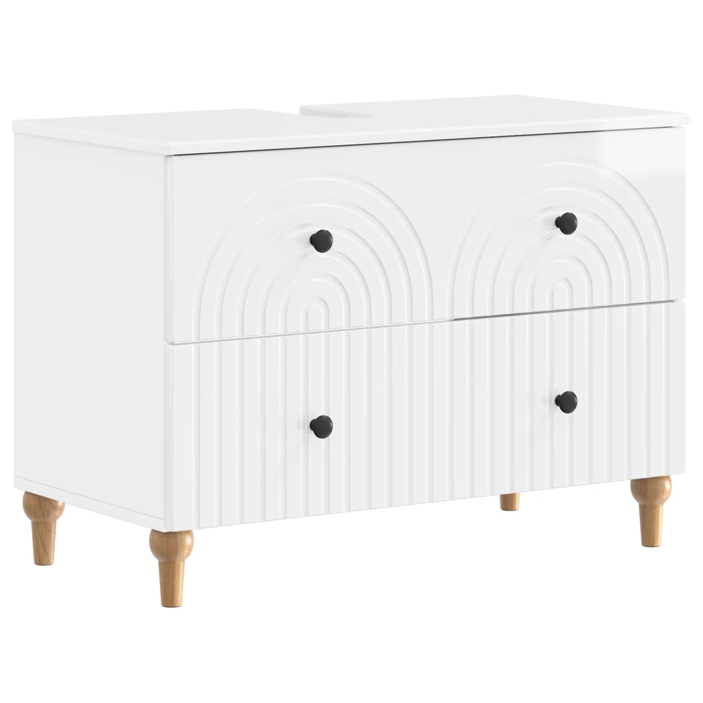 Set di armadietti da bagno in 3 pezzi ALKMAAR Bianco Lucido