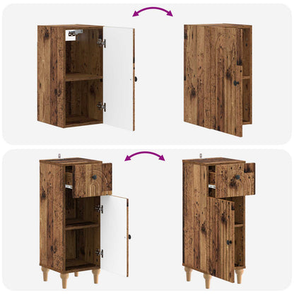 Set di armadietti da bagno in 3 pezzi ALKMAAR Legno antico