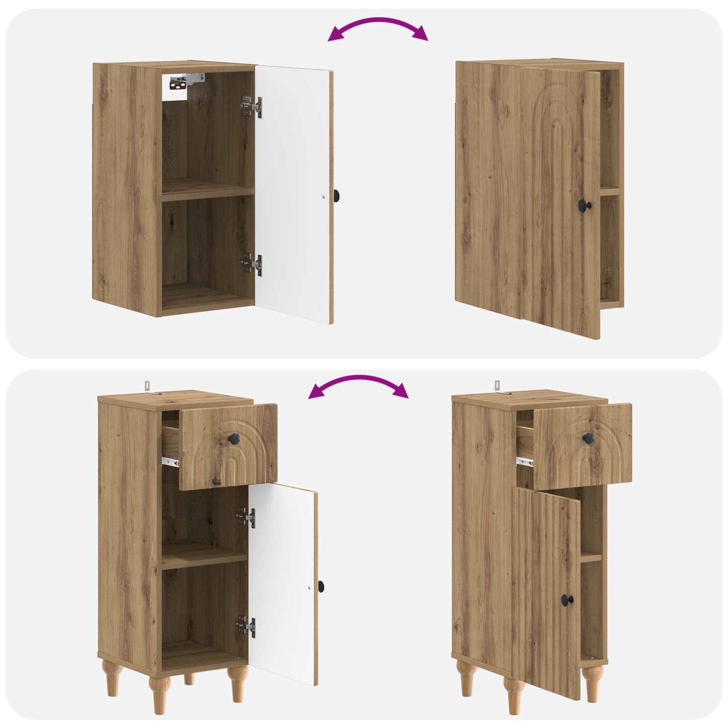 Set di armadietti da bagno in 3 pezzi ALKMAAR