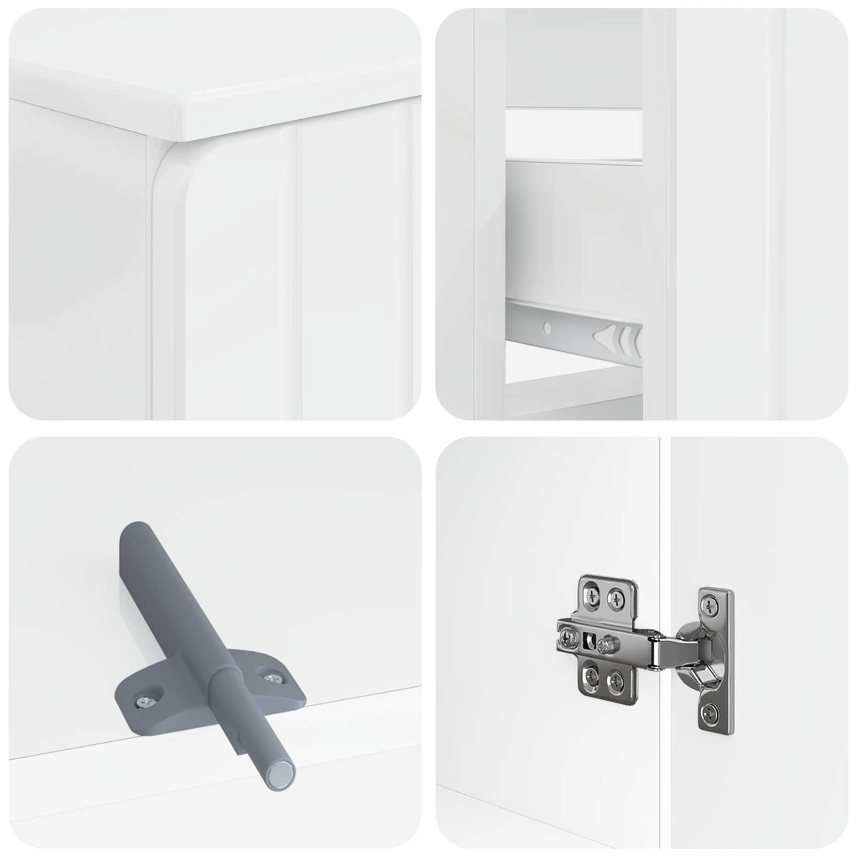 Set di armadietti da bagno in 3 pezzi ZWOLLE Bianco Lucido