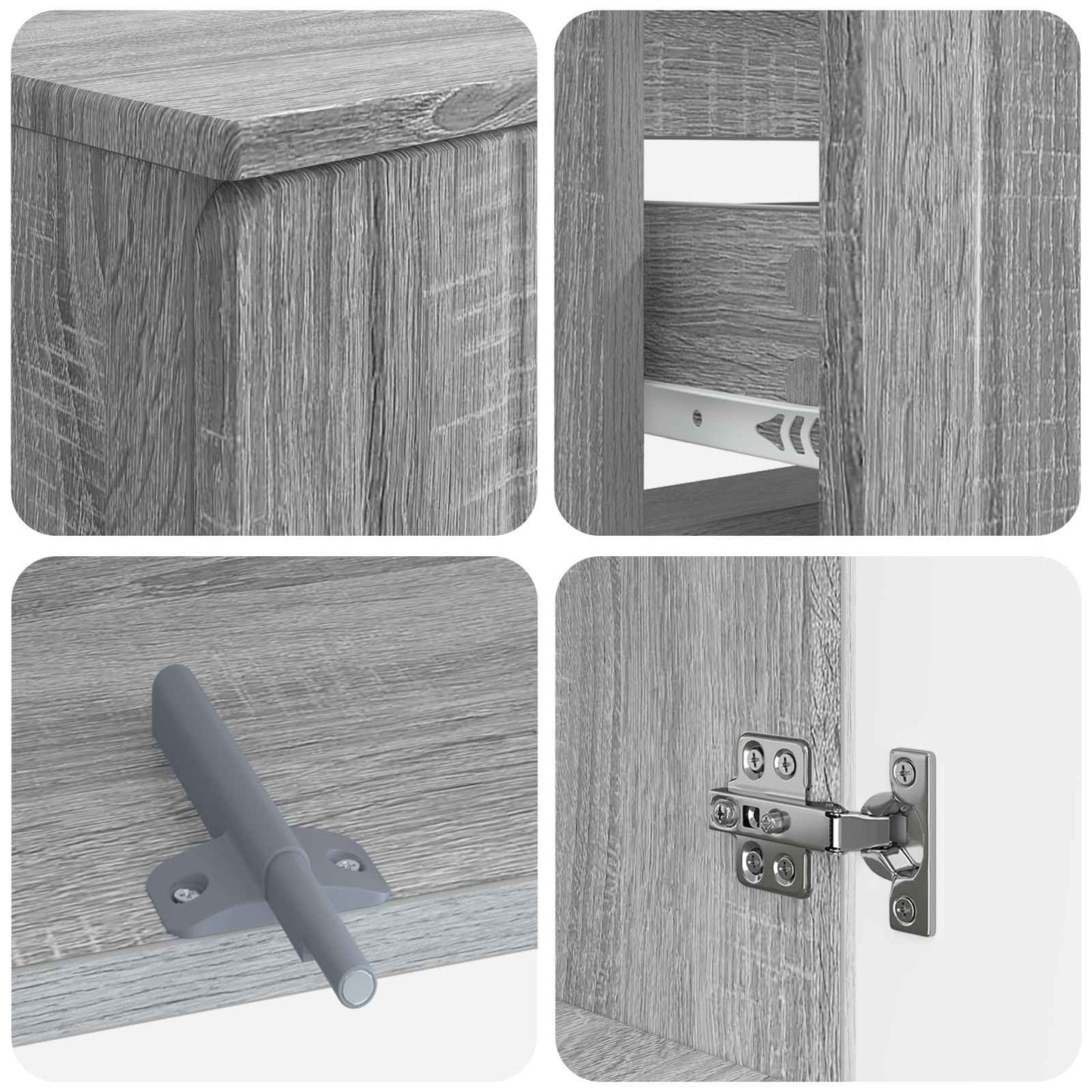 Set di armadietti da bagno in 3 pezzi ZWOLLE Sonoma grigio