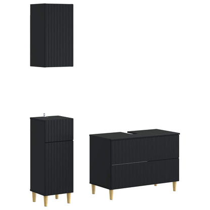 Set di armadietti da bagno in 3 pezzi ARNHEM Nero
