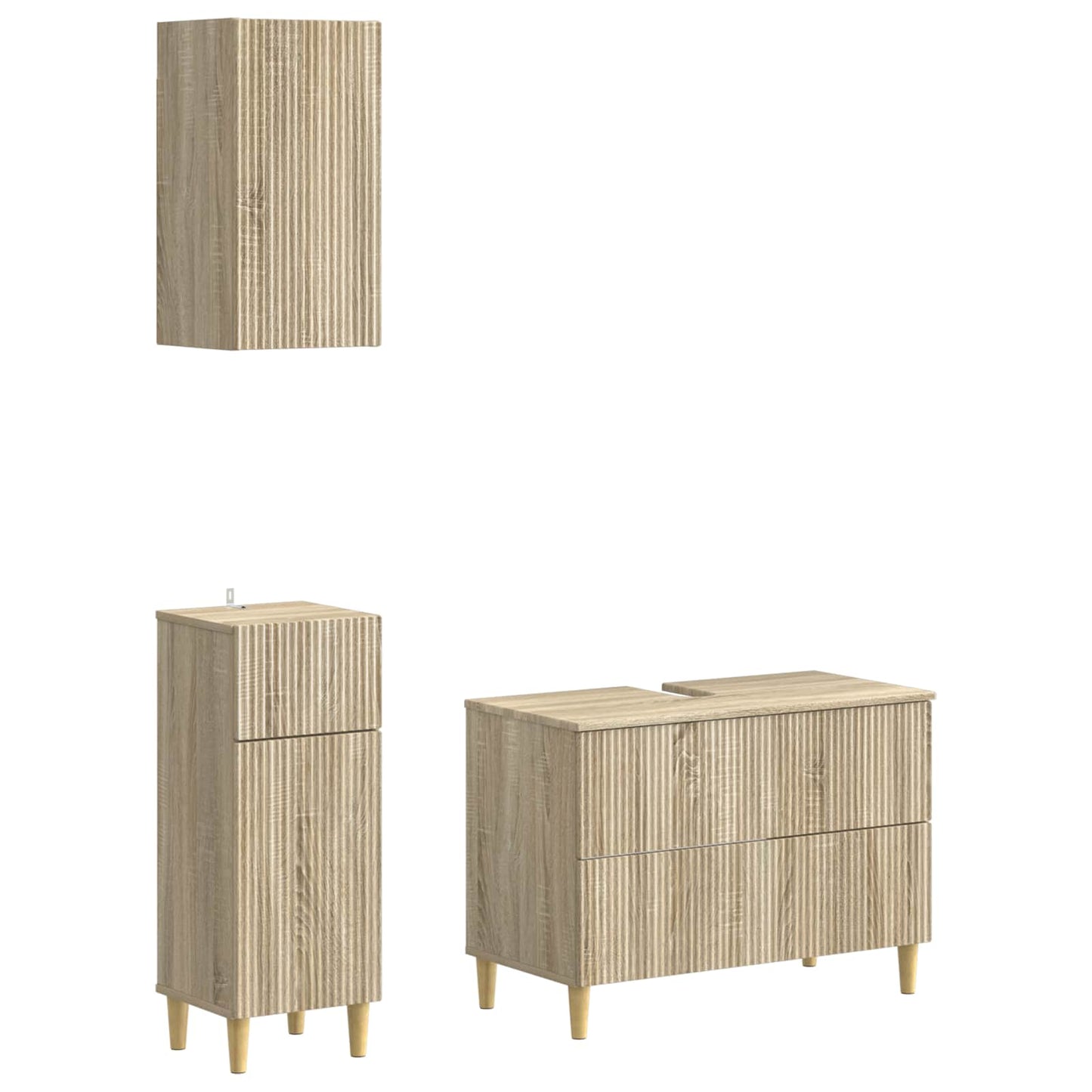 Set di armadietti da bagno in 3 pezzi ARNHEM Rovere Sonoma