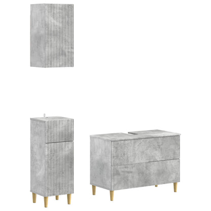 Set di armadietti da bagno in 3 pezzi ARNHEM Grigio Cemento