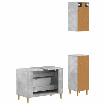 Set di armadietti da bagno in 3 pezzi ARNHEM Grigio Cemento