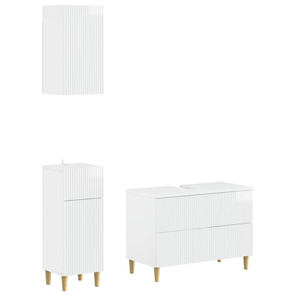 Set di armadietti da bagno in 3 pezzi ARNHEM Bianco Lucido